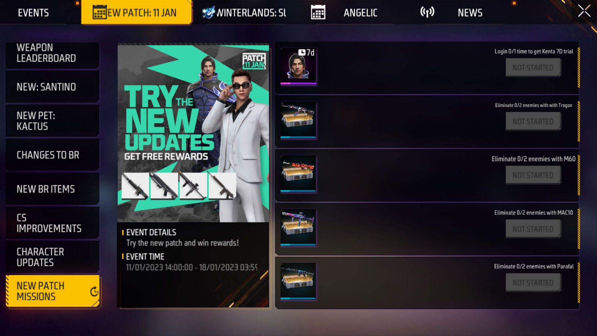 New Patch Missions event (Image via Garena)